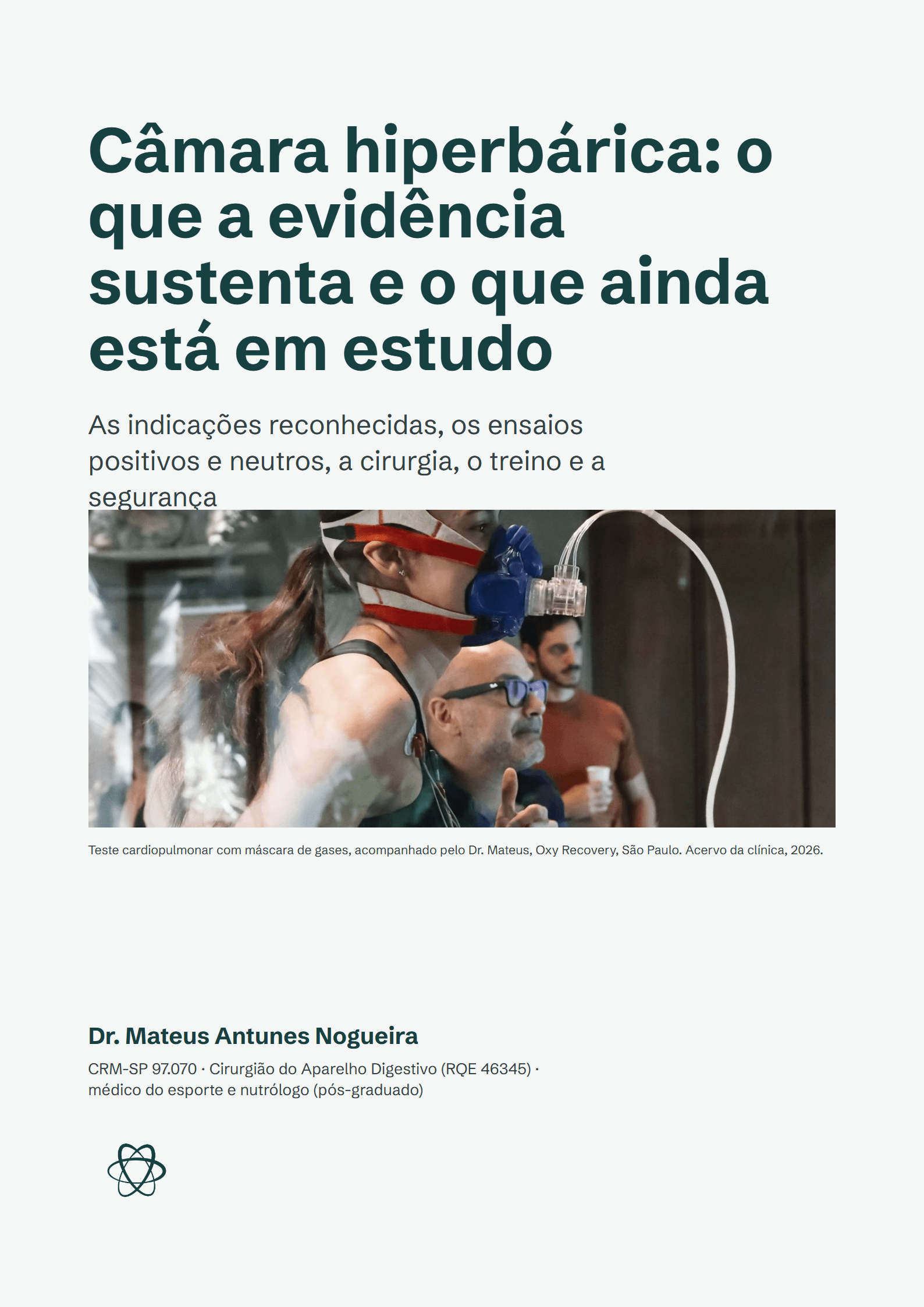 Capa do ebook Câmara hiperbárica: o que a evidência sustenta e o que ainda está em estudo