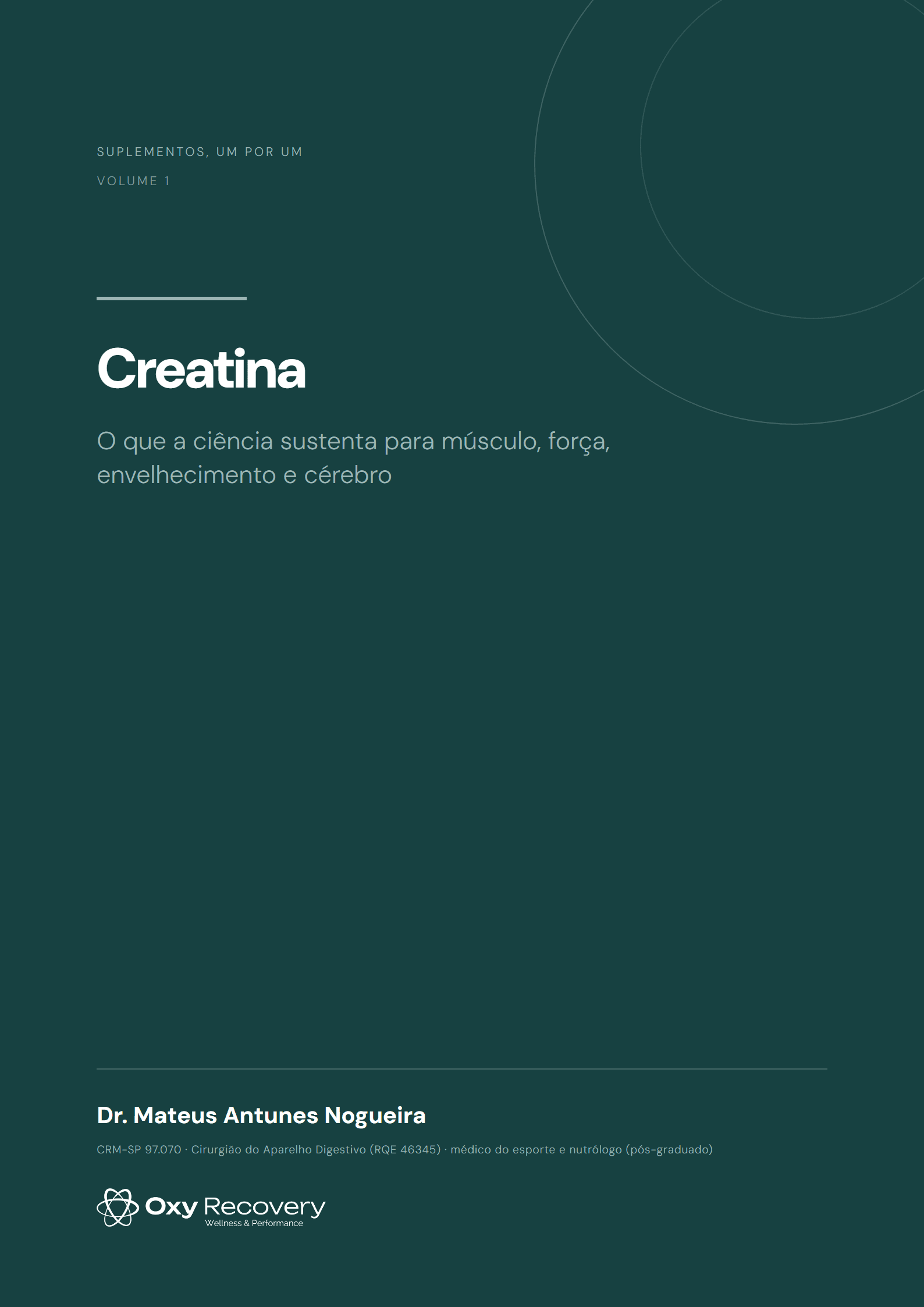 Capa do ebook Creatina: o que a ciência sustenta para músculo, força, envelhecimento e cérebro