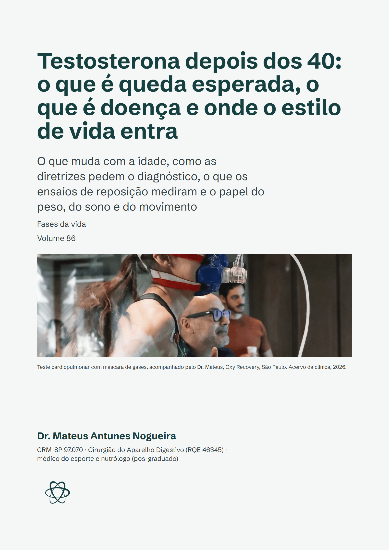 Capa do ebook Testosterona depois dos 40: o que é queda esperada, o que é doença e onde o estilo de vida entra